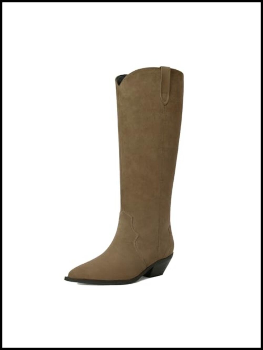Women's Knee High Boots Pointed Toe 2IN Chunky Heel Western Pull-On Riding Boots